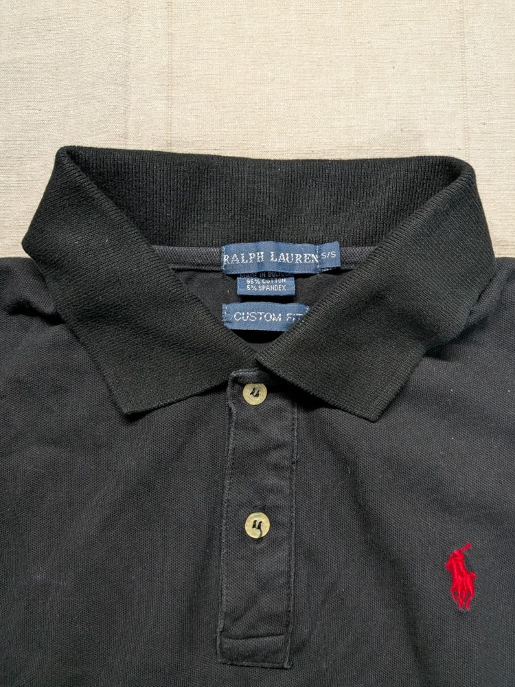 Polo Ralph Lauren Black Polo Shirt Red Logo imagen 2